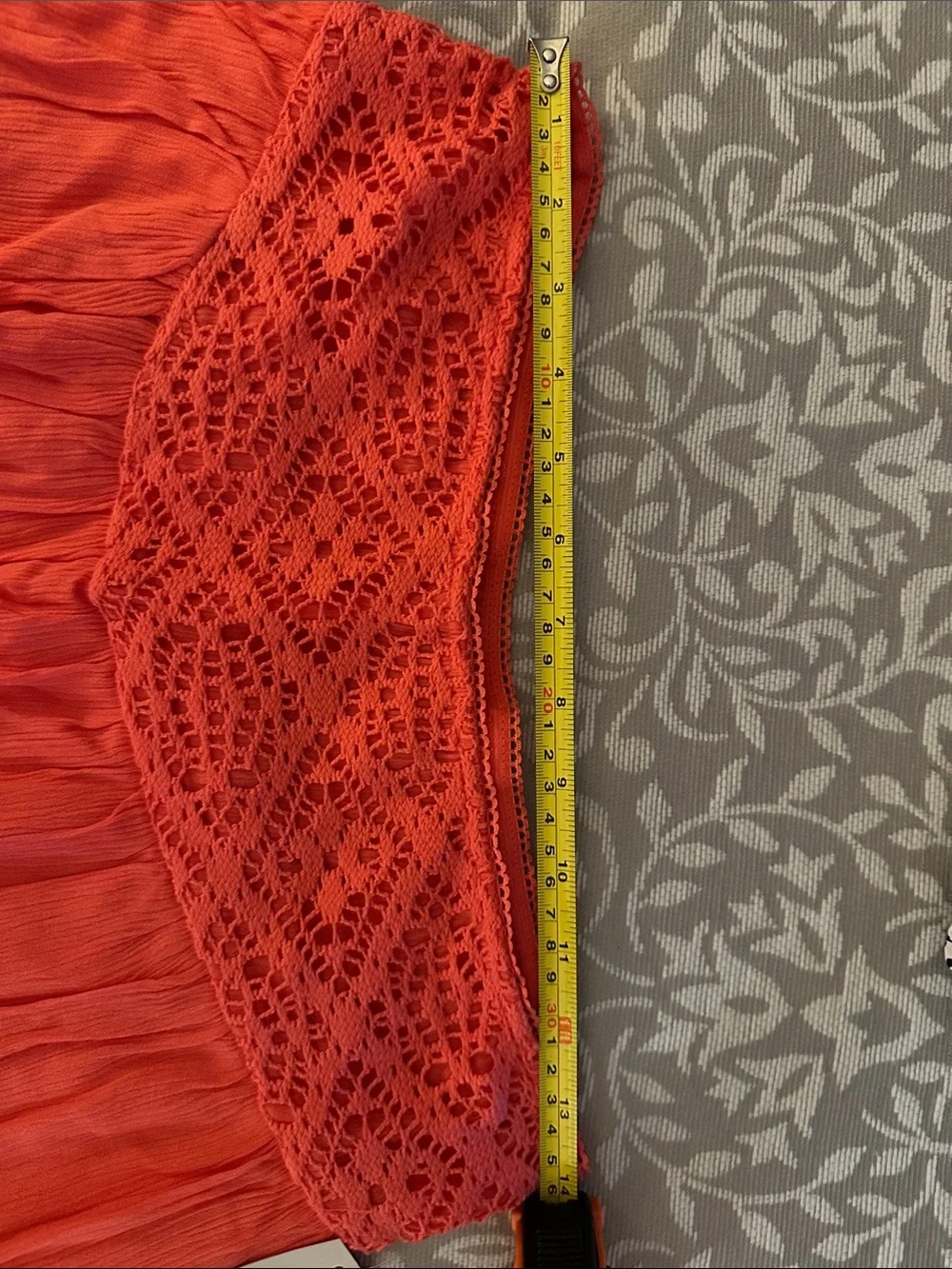No Boundaries Red Crochet-Waist Circle Skirt